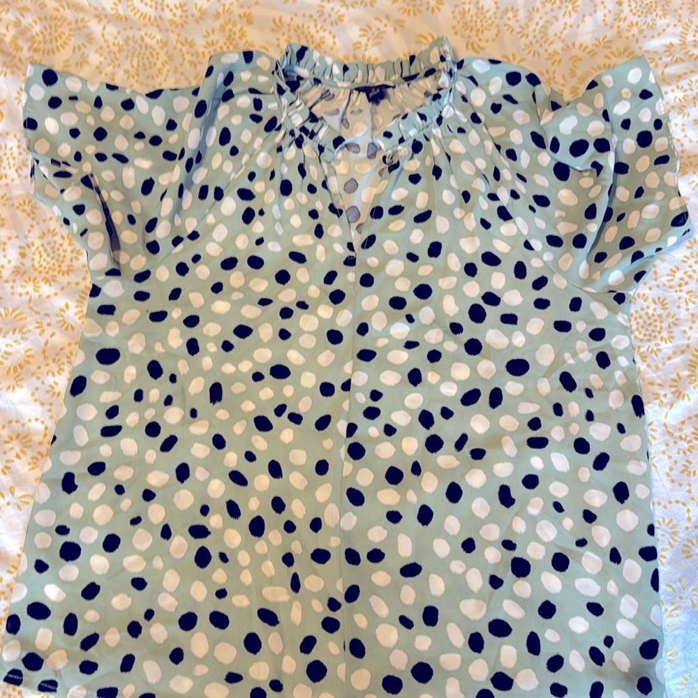 Ann Taylor short sleeve blouse, polkadot